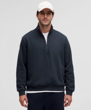 Φουτερ Lululemon Steady State Half Zip ανδρικα σκουρο μπλε | Greece-1982750