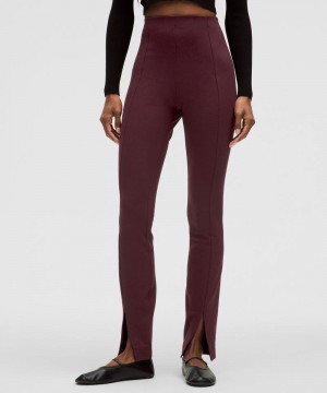 Παντελονι Lululemon Stretch Knit High-Rise Pull-On Regular γυναικεια σκούρο κοκκινα | Greece-7605284