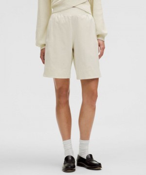 Σορτσ Lululemon Stretch Woven High-Rise Bermuda 9" γυναικεια Μπεζ | Greece-6801345