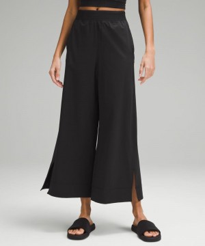 Παντελονι Lululemon Stretch Woven High-Rise Wide-Leg Cropped γυναικεια μαυρα | Greece-5296403
