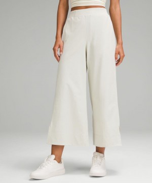 Παντελονι Lululemon Stretch Woven High-Rise Wide-Leg Cropped γυναικεια Μπεζ | Greece-8376159