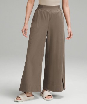Παντελονι Lululemon Stretch Woven High-Rise Wide-Leg Cropped γυναικεια καφε | Greece-7620951