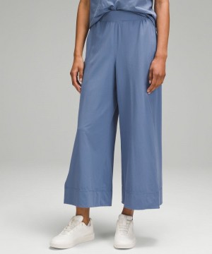 Παντελονι Lululemon Stretch Woven High-Rise Wide-Leg Cropped γυναικεια μπλε | Greece-7834269