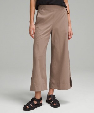 Παντελονι Lululemon Stretch Woven High-Rise Wide-Leg Cropped γυναικεια γκρι | Greece-4908231