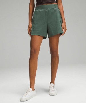 Σορτσ Lululemon Stretch Woven Relaxed-Fit High-Rise 4" γυναικεια σκούρο πρασινο | Greece-1063724