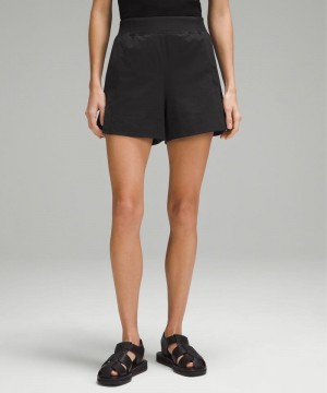 Σορτσ Lululemon Stretch Woven Relaxed-Fit High-Rise 4" γυναικεια μαυρα | Greece-6893015