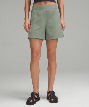 Σορτσ Lululemon Stretch Woven Relaxed-Fit High-Rise 4" γυναικεια γκρι | Greece-5178420