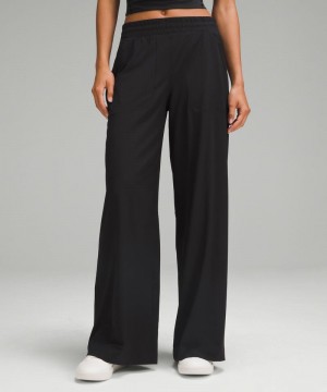 Παντελονι Lululemon Swift Mid-Rise Wide-Leg γυναικεια μαυρα | Greece-3759218