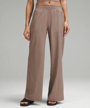 Παντελονι Lululemon Swift Mid-Rise Wide-Leg γυναικεια γκρι | Greece-5907468