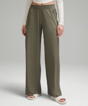 Παντελονι Lululemon Swift Mid-Rise Wide-Leg γυναικεια πρασινο | Greece-1279436