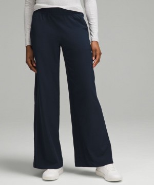 Παντελονι Lululemon Swift Mid-Rise Wide-Leg γυναικεια σκουρο μπλε | Greece-0326785