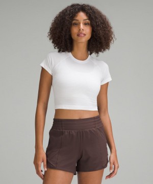 μπλουζακια Lululemon Swiftly Tech Cropped Short-Sleeve 2.0 γυναικεια ασπρα ασπρα | Greece-5796038