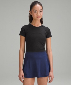 μπλουζακια Lululemon Swiftly Tech Cropped Short-Sleeve 2.0 γυναικεια μαυρα μαυρα | Greece-8960124