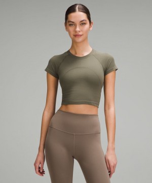μπλουζακια Lululemon Swiftly Tech Cropped Short-Sleeve 2.0 γυναικεια πρασινο πρασινο | Greece-7263519