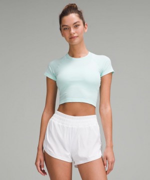 μπλουζακια Lululemon Swiftly Tech Cropped Short-Sleeve 2.0 γυναικεια μεντα μεντα | Greece-2175940