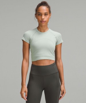 μπλουζακια Lululemon Swiftly Tech Cropped Short-Sleeve 2.0 γυναικεια γκρι γκρι | Greece-6543792