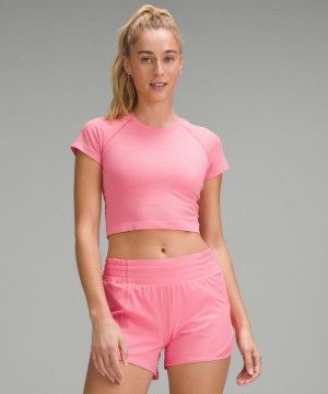 μπλουζακια Lululemon Swiftly Tech Cropped Short-Sleeve 2.0 γυναικεια ροζ ροζ | Greece-1609874