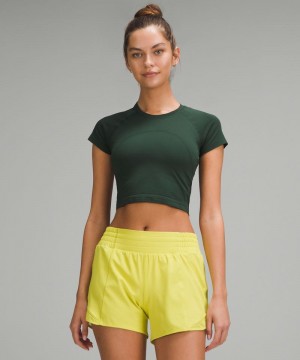 μπλουζακια Lululemon Swiftly Tech Cropped Short-Sleeve 2.0 γυναικεια πρασινο πρασινο | Greece-8527613