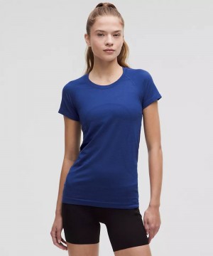 μπλουζακια Lululemon Swiftly Tech Short-Sleeve 2.0 γυναικεια μπλε | Greece-7386154