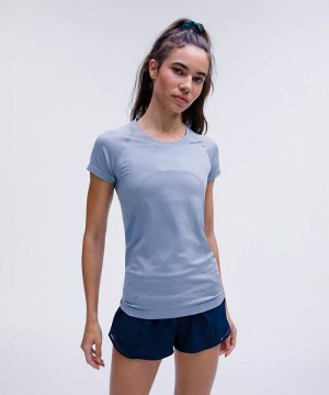 μπλουζακια Lululemon Swiftly Tech Short-Sleeve 2.0 γυναικεια μπλε μπλε | Greece-4365817