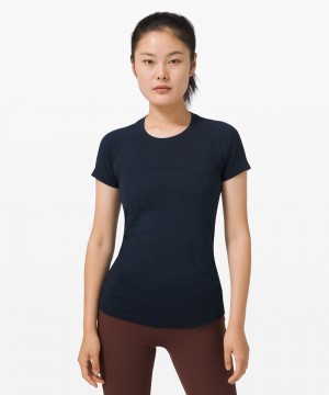 μπλουζακια Lululemon Swiftly Tech Short-Sleeve 2.0 γυναικεια σκουρο μπλε σκουρο μπλε | Greece-2319580