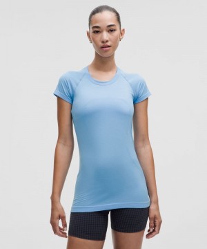 μπλουζακια Lululemon Swiftly Tech Short-Sleeve 2.0 γυναικεια μπλε μπλε | Greece-1920875