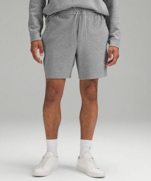 Σορτσ Lululemon Textured Double-Knit Cotton 7" ανδρικα γκρι μαυρα | Greece-5467930