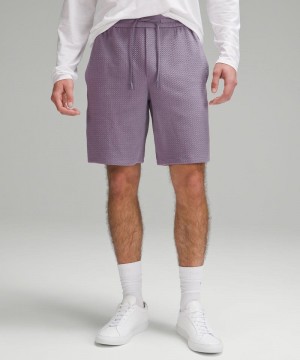 Σορτσ Lululemon Textured Double-Knit Cotton 9" ανδρικα μωβ γκρι | Greece-3859421