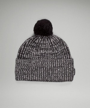 Σκουφακι Lululemon Textured Fleece-Lined Knit γυναικεια μαυρα γκρι ασπρα μαυρα | Greece-9752306