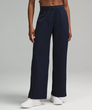 Παντελονι Lululemon Textured High-Rise Wide-Leg Track Regular γυναικεια σκουρο μπλε | Greece-5816904
