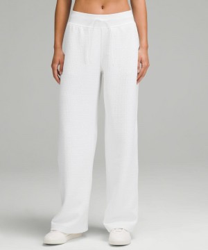 Παντελονι Lululemon Textured High-Rise Wide-Leg Track Regular γυναικεια ασπρα | Greece-7051983