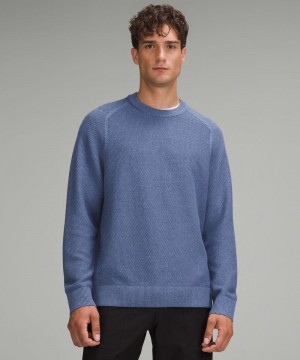 Πουλόβερ Lululemon Textured Knit Crewneck ανδρικα μπλε | Greece-4625903