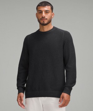 Πουλόβερ Lululemon Textured Knit Crewneck ανδρικα μαυρα | Greece-5091634