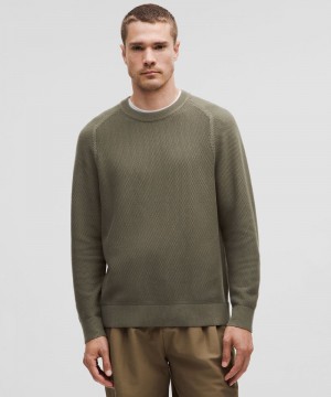 Πουλόβερ Lululemon Textured Knit Crewneck ανδρικα πρασινο | Greece-3814629
