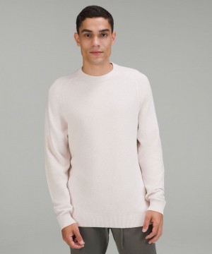 Πουλόβερ Lululemon Textured Knit Crewneck ανδρικα Μπεζ ασπρα | Greece-4958261