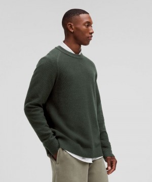 Πουλόβερ Lululemon Textured Knit Crewneck ανδρικα βαθυ πρασινο | Greece-1987653
