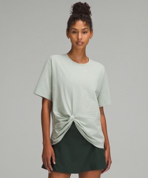 μπλουζακια Lululemon Twist-Front Oversized γυναικεια γκρι | Greece-9618203