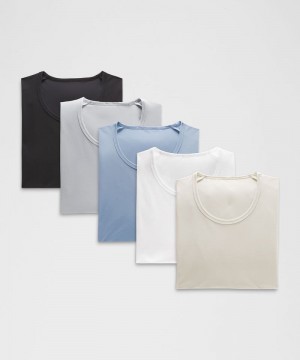 μπλουζακια Lululemon Ultra-Soft Nulu Short-Sleeve ανδρικα μαυρα ασπρα ασημι Μπεζ μπλε | Greece-0735682