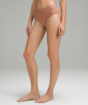 εσωρουχα Lululemon UnderEase High-Rise Bikini γυναικεια Dusty Clay | Greece-1205468