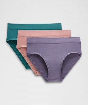 εσωρουχα Lululemon UnderEase High-Rise Bikini γυναικεια τυρκουάζ ροζ βαθυ γκρι | Greece-7538290