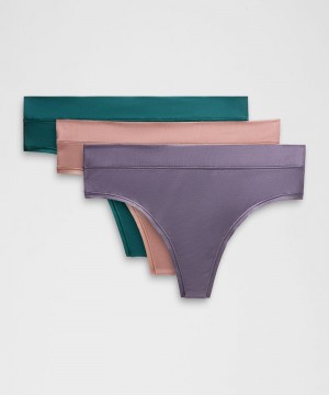 εσωρουχα Lululemon UnderEase High-Rise Thong γυναικεια τυρκουάζ ροζ βαθυ γκρι | Greece-4092653