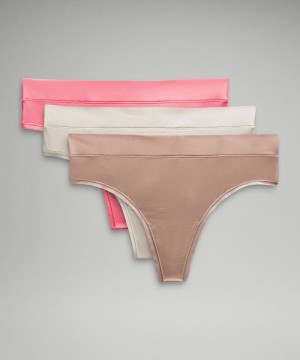 εσωρουχα Lululemon UnderEase High-Rise Thong γυναικεια ροζ ροζ Μπεζ | Greece-7194563