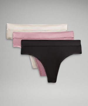 εσωρουχα Lululemon UnderEase High-Rise Thong γυναικεια Μπεζ ροζ ροζ μαυρα | Greece-6534079