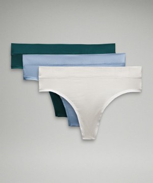 εσωρουχα Lululemon UnderEase High-Rise Thong γυναικεια τυρκουάζ μπλε ασπρα | Greece-1327509