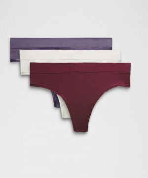 εσωρουχα Lululemon UnderEase High-Rise Thong γυναικεια βαθυ γκρι Μπεζ σκούρο κοκκινα | Greece-4203175