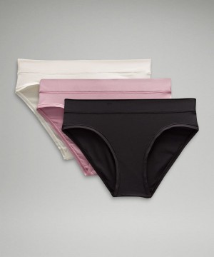 εσωρουχα Lululemon UnderEase Mid-Rise Bikini 3 Pack γυναικεια Μπεζ ροζ ροζ μαυρα | Greece-8190746
