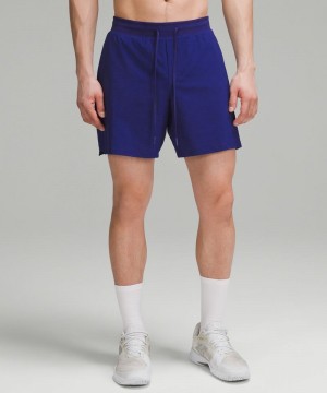 Σορτσ Lululemon Vented Tennis 6" ανδρικα μπλε | Greece-0245786