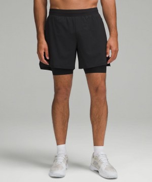 Σορτσ Lululemon Vented Tennis 6" ανδρικα μαυρα | Greece-1278460