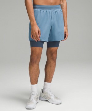 Σορτσ Lululemon Vented Tennis 6" ανδρικα μπλε | Greece-1306874