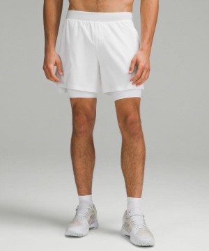 Σορτσ Lululemon Vented Tennis 6" ανδρικα ασπρα | Greece-3762089